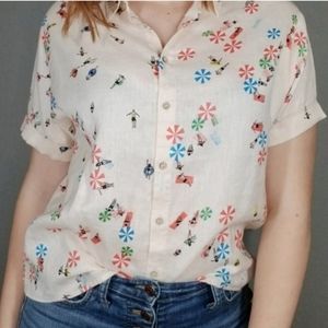 Cynthia Rowley 100% linen blouse